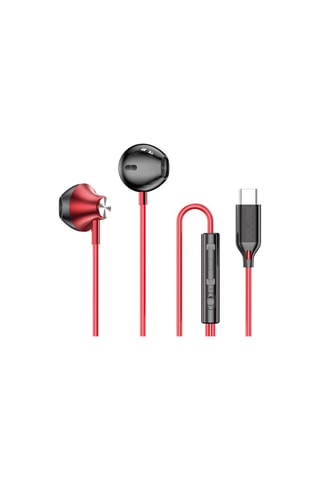 Écouteurs Bolaris USB-C - Jupiter - Microphone - Rouge
