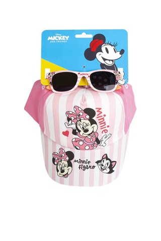 Cappellino e occhiali da sole kids Minni Disney - Rosa - Bianco, nero, rosso, rosa e grigio