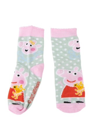 4 paia di calze Peppa Pig - Rosa, verde e grigio  - Verde, rosa e grigio
