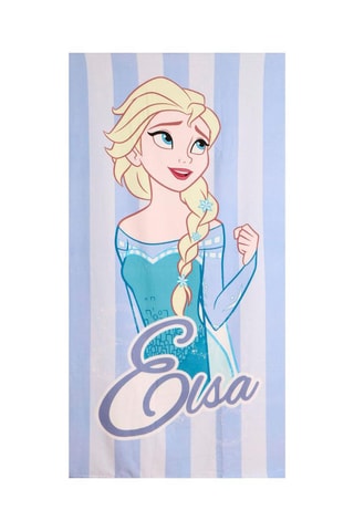 Telo mare Elsa Frozen Disney - Blu e bianco - 70 x 140 cm - Blu