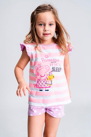 Pigiama Peppa Pig - Rosa e viola - Bianco, nero e rosa