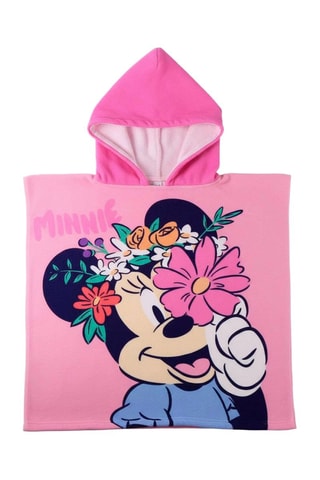 Mantellina da bagno con cappuccio Minni Disney - Rosa e verde chiaro - Rosa