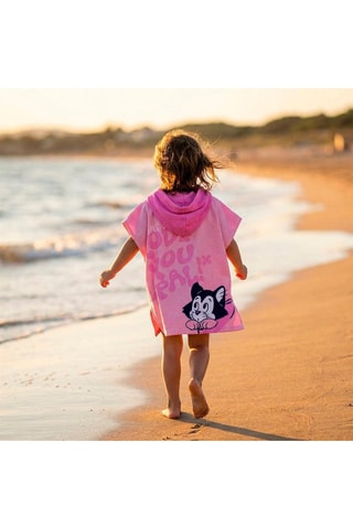 Mantellina da bagno con cappuccio Minni Disney - Rosa e verde chiaro - Rosa