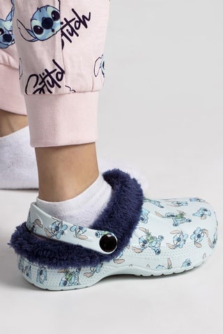 Sabot 2 in 1 in pelliccia di montone Stitch Lilo e Stitch Disney - Azzurro - Blu