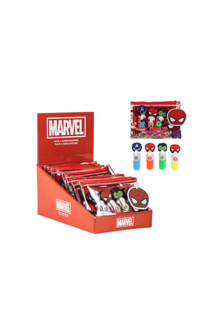 4 evidenziatori Avengers Marvel - Inchiostro arancione, verde e celeste