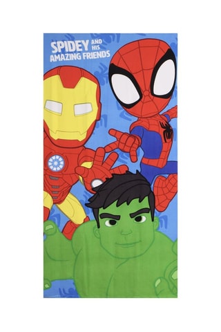 Telo doccia Avengers Marvel - Celeste - 70 x 140 cm - Rosso e blu