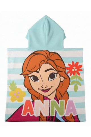 Mantellina da bagno con cappuccio Elsa Frozen Disney - Blu e rosa cipria - Multicolore