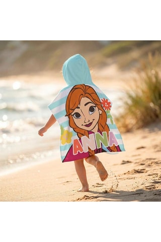 Mantellina da bagno con cappuccio Elsa Frozen Disney - Blu e rosa cipria - Multicolore