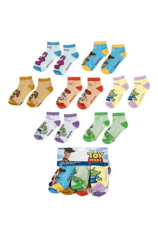 7 paia di calze Toy Story Disney Pixar - Arancione, celeste e verde chiaro - Multicolore