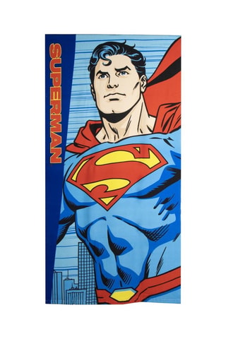 Telo doccia Superman Justice League DC Comics - Celeste - 70 x 140 cm - Rosso e blu