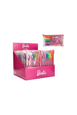 6 penne gel Barbie - Inchiostro arancione, giallo e verde