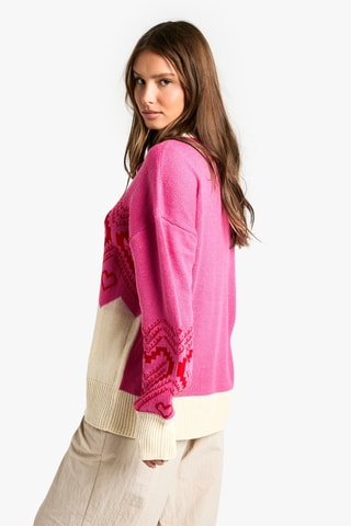 Pull - Rose et blanc