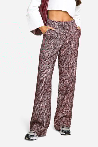 Pantalon taille haute - Rouge