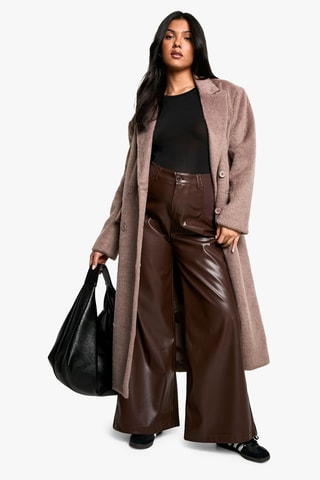 Pantalon wide legs de maternité - Marron foncé