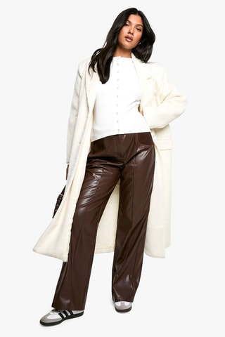 Pantalon slim de maternité - Marron foncé