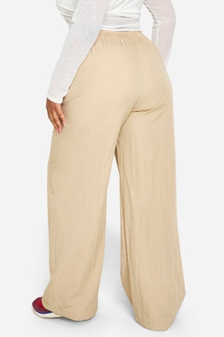 Pantalon wide legs taille haute - Beige