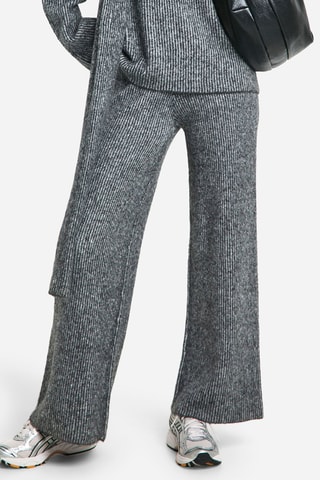 Pantalon wide legs - Gris chiné