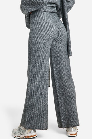 Pantalon wide legs - Gris chiné