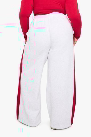 Pantalon wide legs - Rouge et blanc