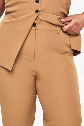 Pantalon straight taille haute - Camel