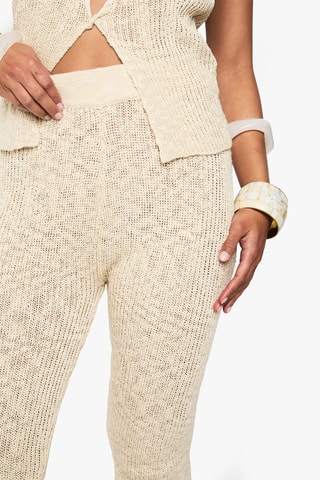 Pantalon flare taille haute - Beige