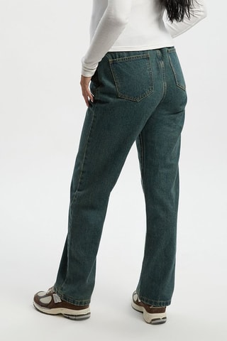Jean straight de maternité taille haute - Vert foncé