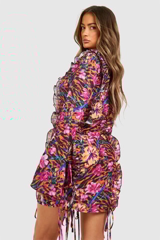 Robe fourreau - Orange et noir