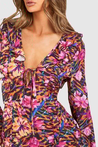 Robe fourreau - Orange et noir