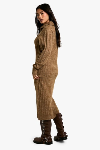 Robe pull - Marron chiné