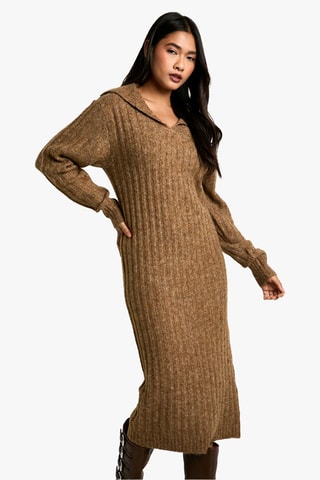 Robe pull - Marron chiné