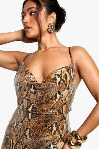 Robe longue - Marron et noir