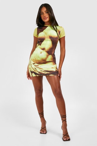 Robe fourreau - Vert citron