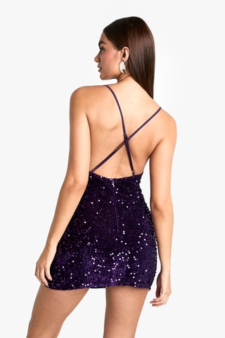 Robe fourreau en velours - Violet