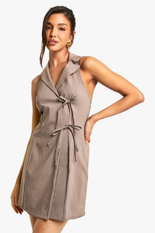 Robe portefeuille - Taupe