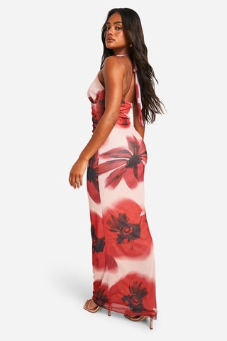 Robe longue - Rose poudré et rouge