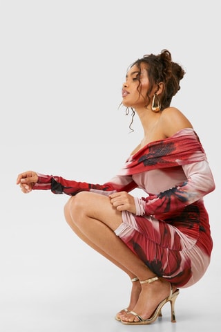 Robe fourreau - Rose poudré et rouge