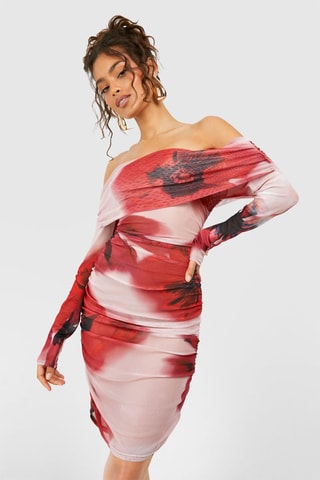 Robe fourreau - Rose poudré et rouge