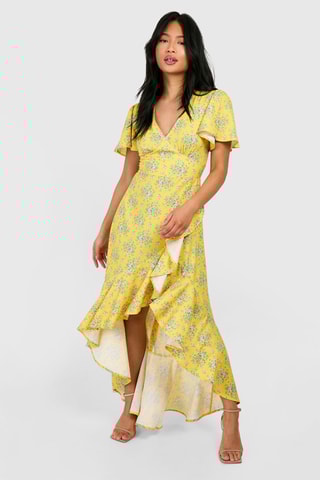 Robe portefeuille - Jaune