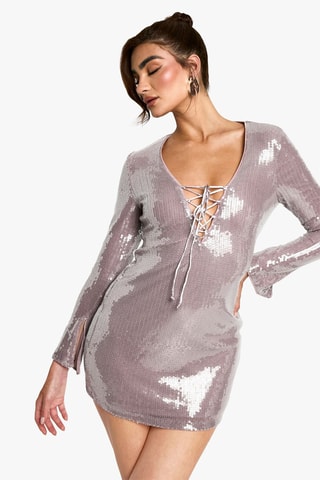 Robe fourreau - Gris clair