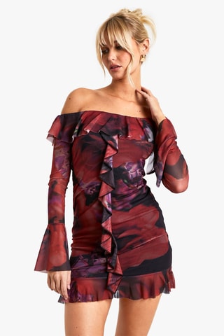 Robe volantée - Rouge