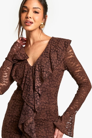 Robe midi - Marron