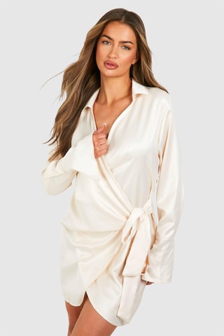 Robe portefeuille - Ecru