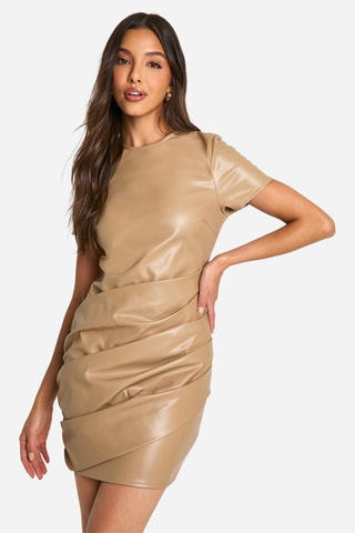 Robe drapée - Beige