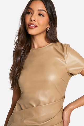 Robe drapée - Beige