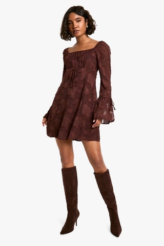 Abito taglio dritto - Marrone scuro