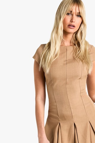 Robe plissée - Beige