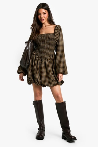 Abito a palloncino - Marrone