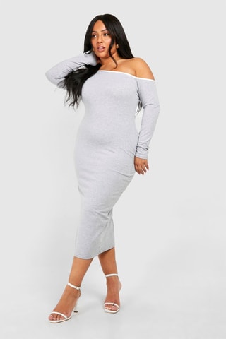 Robe fourreau - Gris chiné