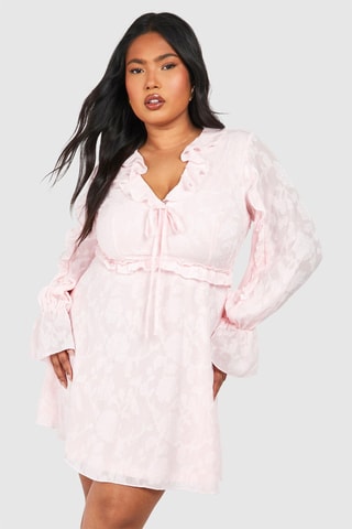 Robe volantée - Rose poudré