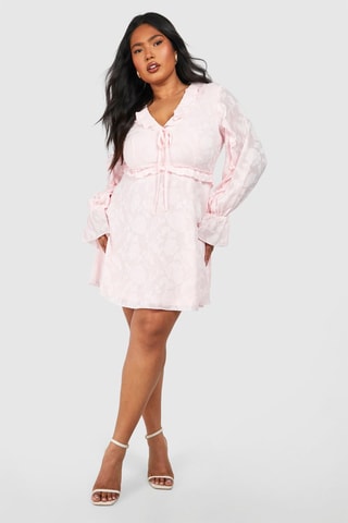 Robe volantée - Rose poudré